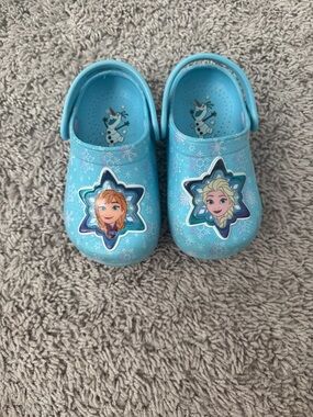 Disney Frozen Light Blue Kids Clog Shoes with Elsa & Anna